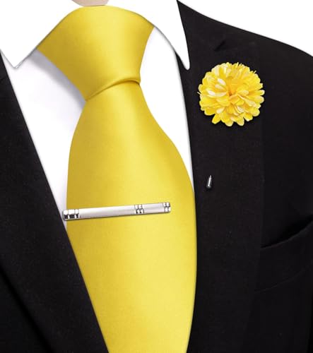 Image of Hi-Tie Men's Extra Long Solid Satin Tie Set 63 Inch /70 Inch Formal Necktie