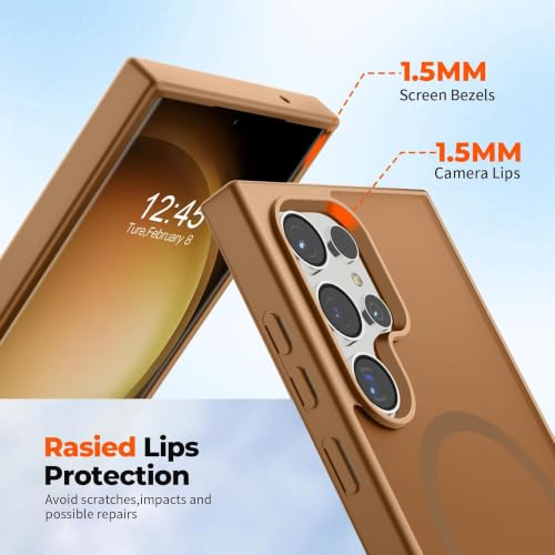 Image of AIBEX Back Cover for Samsung Galaxy S24 Ultra| Slim Case with Wireless Charging Support | Anti-Scratch, Shockproof, Anti-Fingerprint & Lightweight Military-Grade Protective Cover - Brown