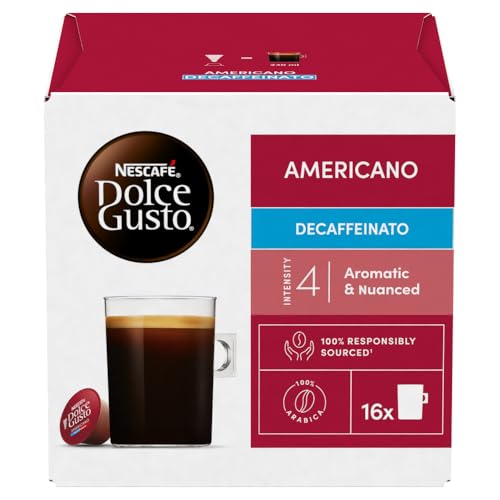 NESCAFE DOLCE GUSTO Americano Decaf Coffee Pods (Total 48 Servings)