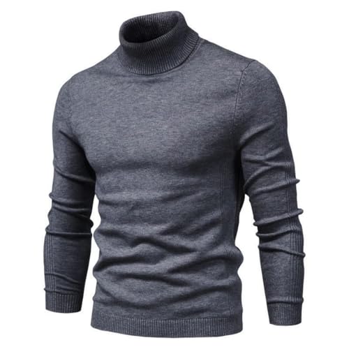 Men’S Slim Fit Solid Turtleneck Thick Knitted Pullover Sweater Warm Casual Long Sleeve Jumper Top3
