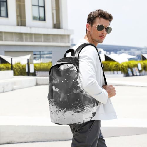 Sac à dos pour ordinateur portable chat noir confortable contre le mal de dos