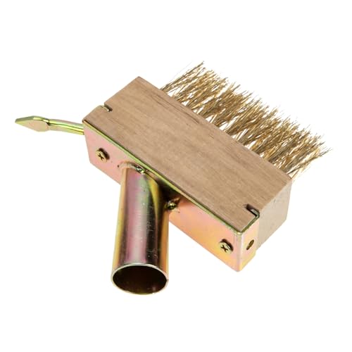 BESPORTBLE Cepillo De Limpieza y Eliminador De Musgo Para Patio y Jardín Alambre De Acero Endurecido, Mango Largo y Cabezal Gancho De Hierro, Herramienta Para Limpiar Grietas y Juntas