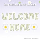15pcs Welcome Home Balloons Kit, 13 Aluminum Foil Letters Flower Balloons Banner with 1 Straw & 1 Rope Welcome Home Decorations for Housewarming Party Family Reunion (Beige) ﻿ - Image 4