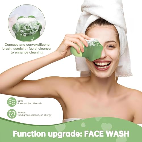 Image of MARKWELL Ice Roller for Face with Silicone Scrubber, 2-in-1 Facial Ice Roller & Face Massager for Puffy Eyes, Dark Circles & Skin Tightening, Reusable, Leak-Proof, BPA-Free, for Men & Women(Green)