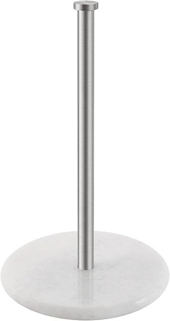 KES Kitchen Roll Holder Stainless Steel Kitchen Standing Paper Roll Holders with Marble Base for Standard or Jumbo Rolls Brushed FInish, KPH100-2