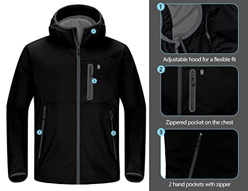 Little Donkey Andy Men's Lightweight Hooded Softshell Jacket for Running Travel Hiking, Windproof Outerwear, Water Repellent4