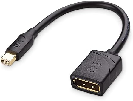 Cable Matters 8K Mini DisplayPort to DisplayPort 1.4 Adapter (Mini DP to DP 1.4) in Black - 8K@60Hz, 4K@120Hz Resolution Ready - Thunderbolt and Thunderbolt 2 Port Compatible