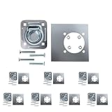 Eight Recessed Tie-Down D-Rings, Square Trailer Cargo Tie-Down Anchors, Mounting Lock Plate +...