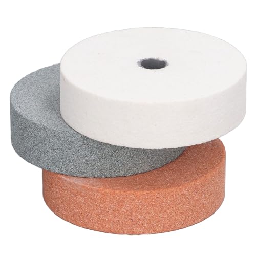 3 STÜCK Schleifscheibe Siliziumkarbid Schleifer, Polierscheiben Ersatz Schärfen Polierwerkzeug Set Kit 75x10x20 mm Polieren von Metall Keramik Marmor Holzbearbeitung