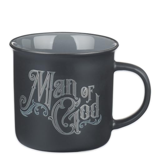 Christian Art Gifts Charcoal Gray Camp-Style Ceramic Coffee Mug –