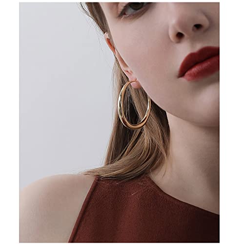 Senteria Large Gold Hoop Earrings Sterling Silver Hoop Earrings For Women Chunky Gold Hoop Earrings 14K Real Gold Plated Big Gold Hoop Earrings For Women Lightweight Hypoallergenic (60Mm) #TOP1