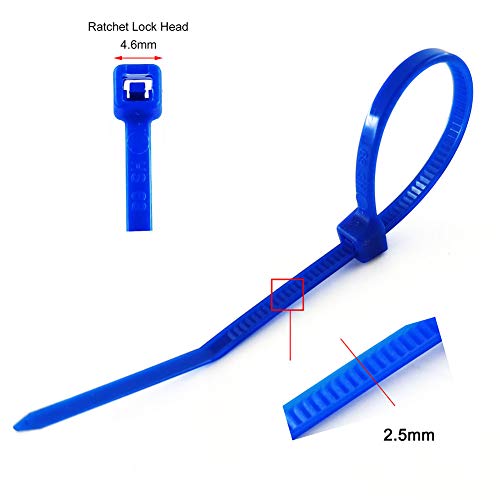 Image of HS Small Wiring Zipties Thin 6 Inch Multicolor 18 LBS,Plastic Zip Ties Rainbow Colors for Lights /Wire /Crafting,Green,Yellow, Black, White, Blue, Red,600 Pack