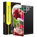 Bodyguard Schutzfolie für Panzerglas für Samsung Galaxy S22 Ultra 5G, 2+2 Stück Kamera Schutzfolie+Schutzglas, 3D Kante, 9H Härte, Blasenfreie, Sensitive Touch, Ultra-Klar S22 Ultra Displayschutz