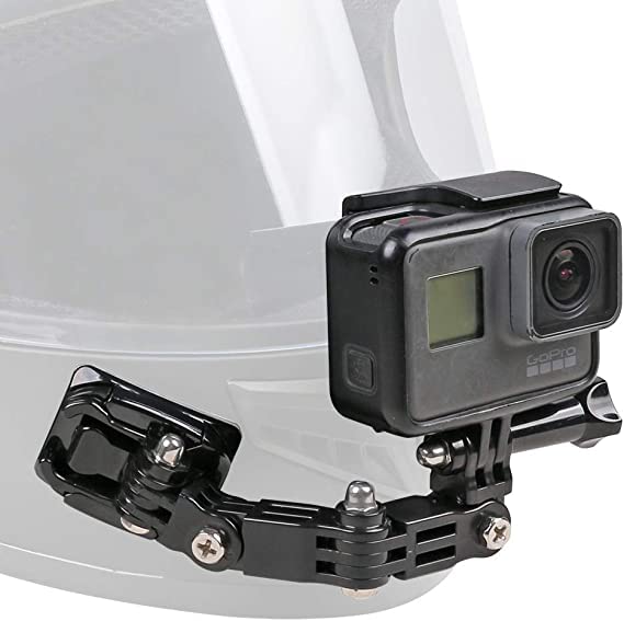 Adofys 4-Way Helmet Chin Mount with 3M Curved & Flat Adhesive,J Hook Mount Compatible for Hero 10/9/8/7, Osmo Action,SJCAM,Insta 360 & Other Action Cameras