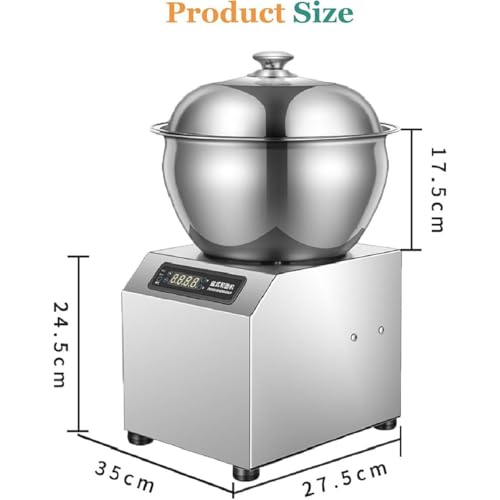 Impastatrice verticale elettrica da 1800 W con riscaldamento a temperatura costante, doppia rotazione e timer da 30 minuti, ideale per panifici, ristoranti e pizzerie.
