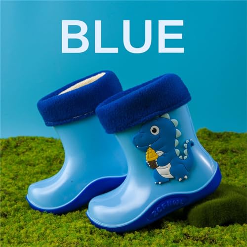 Toddler Rain Boots for Boys Girls Dinosaur Cute Fun 𝚆aterproof Non-Slip Bottom for Outdoor Play Kids Rain Shoes2