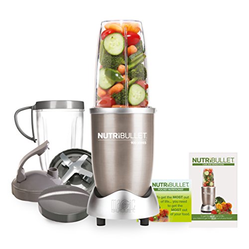 NutriBullet NBLP9 900W Blender Champagne Multi-Function Cold Beverage Smoothie Maker- 2 Cup Sizes and Stay Fresh Lid