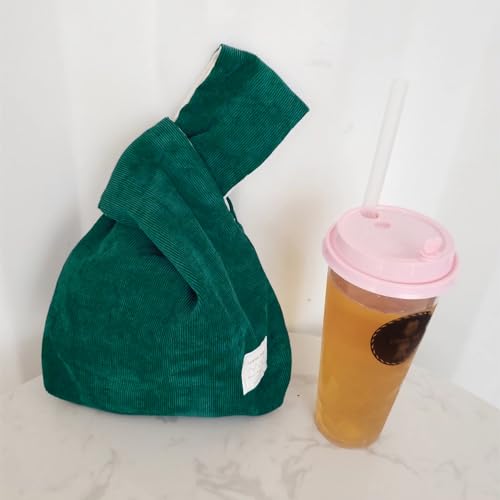 Anopo Small Corduroy Knot Bag for Women Wristlet Handbag Dark Green by Anopo - Used condition - Image 3