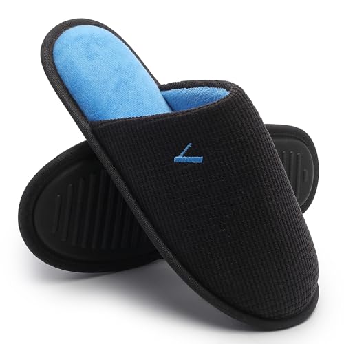 Image of Mens Scuff Slippers Micro Suede Memory Foam Slide Clogs Slip on Indoor Outdoor House Shoes