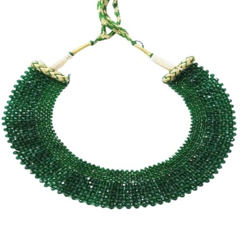 Semi Precious Gemstone Emerald Green Colour Crystal Multi Layer Choker Necklace Chick mala for Women and Girl Fashion Jewellery (AV_ CRYSTAL03)-image-21