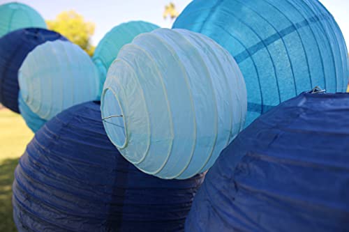 Just Artifacts Decorative Round Chinese Paper Lanterns 12Pcs Assorted Sizes & Colors (Color: Blues) #TOP6