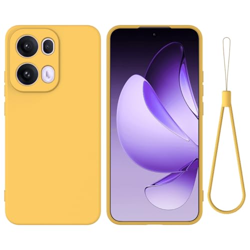 Coque Samsung Galaxy A06 jaune silicone rigide élégante avec cordon de transport