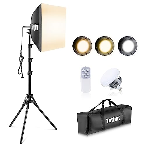 Torjim 16-inch Softbox Kit with diffuser, remote, and tripod stand