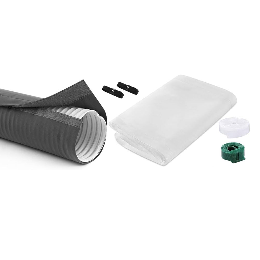 CTRLZS Air Conditioner Hose Cover Wrap AC Hose Cover Wrap Duct Insulation Wrap Sleeve for Mobile AC Dryer 10 X 40-60 Inch Length Adjustable AC Hose Duct Vent Cover Sleeve Insulated Cover
