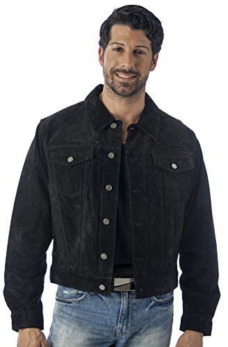 REED Men's Western Jean Style Suede Leather Shirt Jacket3