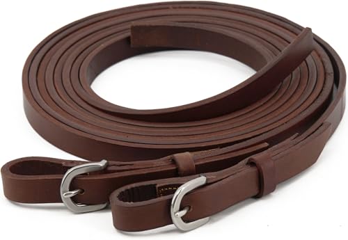 Rênes fendues à changement rapide en cuir lesté et inox Jeereal
