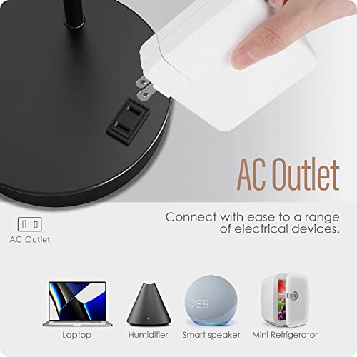 Yarra-Decor Industrial Bedside Table Lamp Set Of 2 3-Way Dimmable Lamps For Bedroom Modern Usb Nightstand Lamp With Glass Shade Reading Table Lamps For Dorm, Office (Led Bulb Included) #TOP3