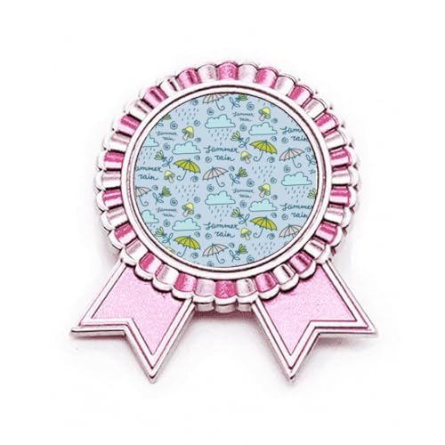 Broche fleur rose en métal de taille M au design sculpté élégant