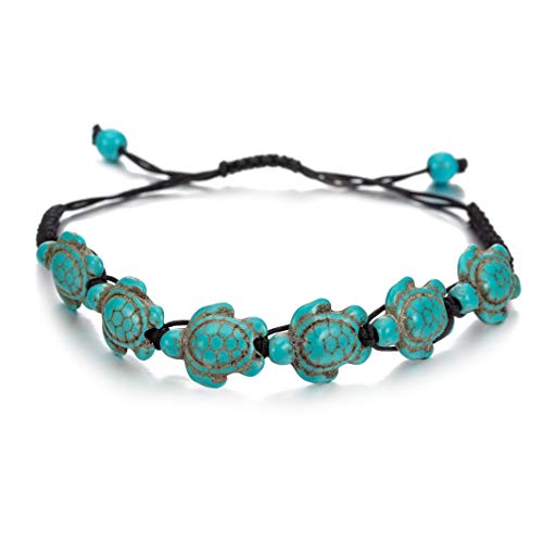 kelistom Turtle Beads Chain Bracelet for Women Men Handmade Natural Stone Elastic Stretch Bracelet Friendship Couple Bracelets