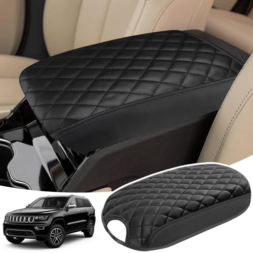 Image of Center Console Armrest Cover for Jeep Grand Cherokee L 2021 2022 2023 2024 2025 2026 Fully Covered Anti-Scratch Protector Interior Accessories