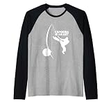 Divertida figura de baile de Capoeira de Brasil Camiseta Manga Raglan