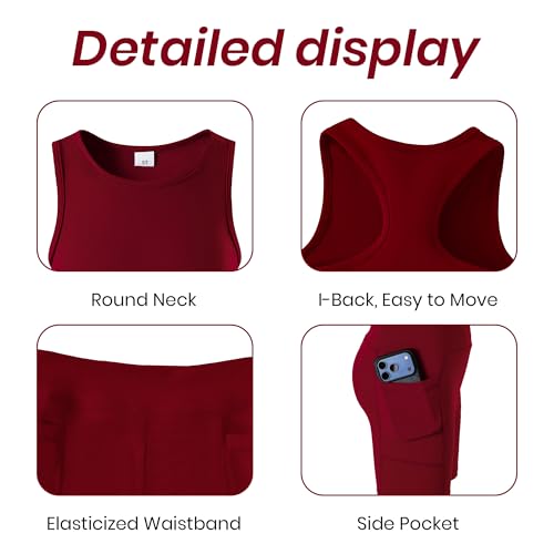 Image of Chichoo Girl's 2 Piece Athletic Outfits Workout Sets Sleeveless Crop Tank Tops and Bike Shorts Gymnastic Yoga Summer Kid 2-6Y