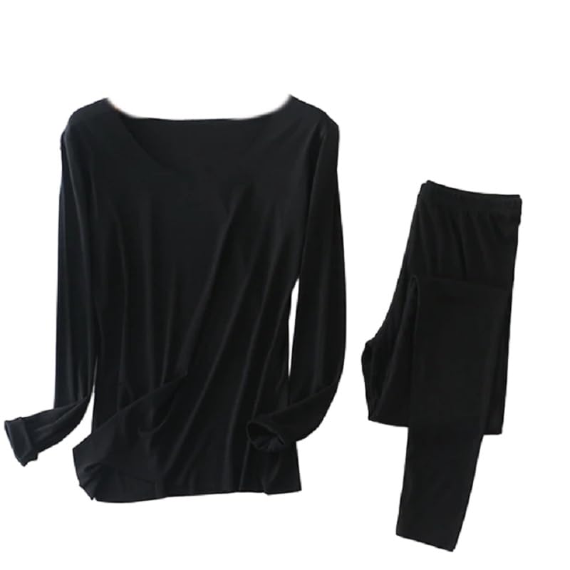 OFFSUM Ropa Interior Térmica Mujer - Pantalones Largos De Talla Grande 6XL para Mujer, Lencería Cómoda, Pijama, Tops Ajustados, Traje De 2 Piezas, Ropa Interior De Invierno, Ropa Diaria
