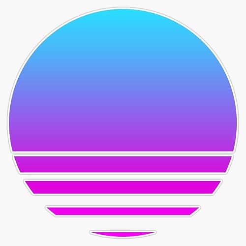 Synthwave - Calcomanía de vinilo impermeable para coche, laptop, pared, ventana, 5 pulgadas