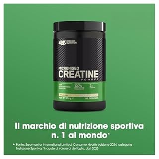 Optimum Nutrition Creatina Monoidrata Micronizzata in Polvere, Creatina Pura al 100% - Integratore per Migliorare Forza e Performance Muscolare, Pre e Post Workout, Senza Aroma, 634 g (186 Porzioni)