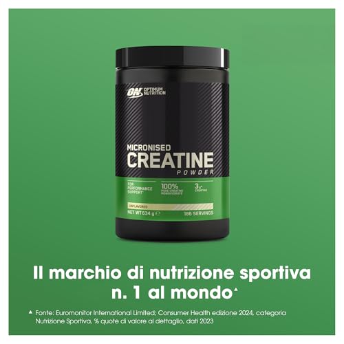 Optimum Nutrition Micronised Creatine Powder, Creatina Monoidrato Micronizzata in Polvere Pura al 100% per Migliorare le Prestazioni e la Potenza Muscolare, Non Aromatizzato, 634 g - 2