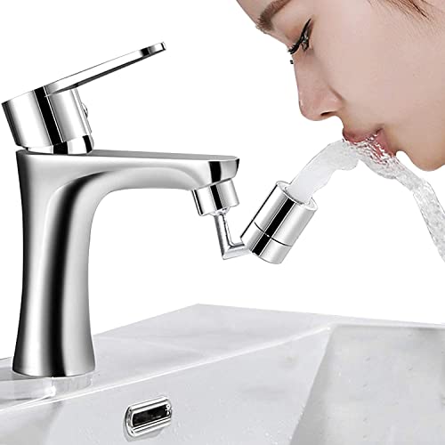 Hibbent Robinet d'évier pivotant de 720 degrés, robinet de filtre universel, adaptateur de tête de pulvérisateur d'aérateur Chrome, 22 mm femelle Cover
