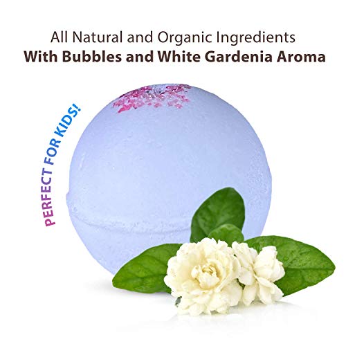 1 Bubble Bath Bomb For Kids With Surprise Cute Cow Toy Inside - Natural Ingredients Safe For Sensitive Skin - Moisturizing Coconut And Olive Oils And Floral White Gardenia Aroma - Giftable Box #TOP2