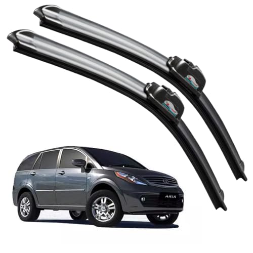 Image of Frameless Rubber Car Wiper Blades Set of 2 Compatible with (TATA Aria (D-26,P-26))