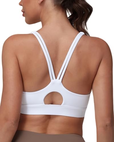 Image of Grace Form Strappy Sports Bra for Women Padded Push Up Sport Bra Athletic Running Workout Bra Yoga Bra