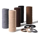 SYGY 100PCS Hair Ties for Women, Elastic Cotton Thick Seamless Hair Bands, No Crease No Damage for Thick/Thin Hair, Soft Ponytail Holders Hair Accessories, 5 Colors
