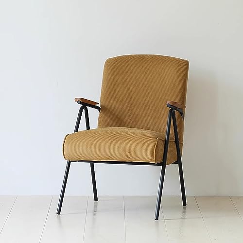 レトロモダン一人暮らしソファ,パッド入りシート,クッションチェア,一人暮らし,ふあふあ,通気性,疲れない,ド調ファブリック生地 (Color : Yellow)