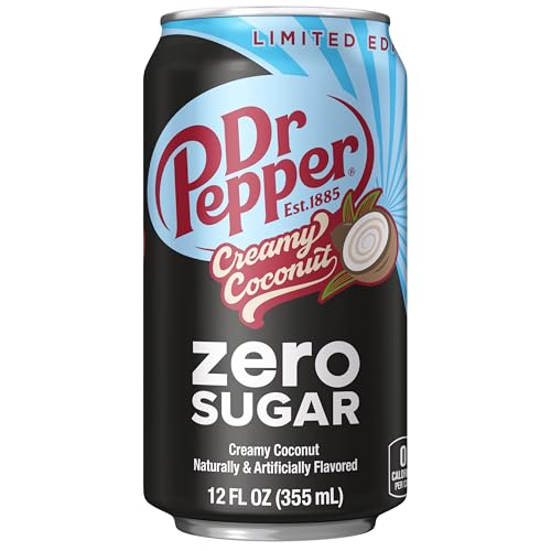 Image of Dr Pepper Zero Sugar Creamy Coconut Soda, 12 fl oz cans, 12 Pack