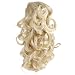 Onedor 12" Synthetic Fiber Natural Textured Curly Ponytail Clip In/On Hair Extension Hairpiece (613#-Bleach Blonde)