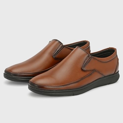Image of Centrino Men's Formal Shoe|Slip-On Loafers |Office Dress Shoes | Wedding Party Casual Travel |Trendy & Classic Design |Durable TPR Sole |Lightweight Cushioned Sole |Comfortable Outdoor Wear (8109)