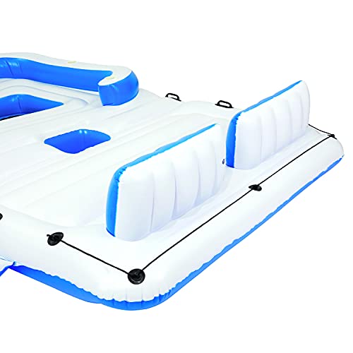 Bestway Coolerz Tropical Breeze 6 Person Giant Inflatable Floating Island Raft With Sunshade, Cupholders And Cooler Perfect For Pools, Lakes & Rivers #TOP5